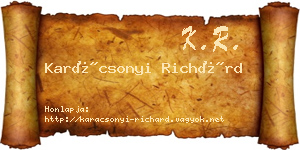 Karácsonyi Richárd névjegykártya