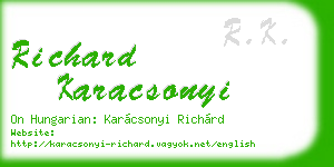 richard karacsonyi business card